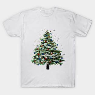 Colorful Snowy Christmas Tree T-Shirt